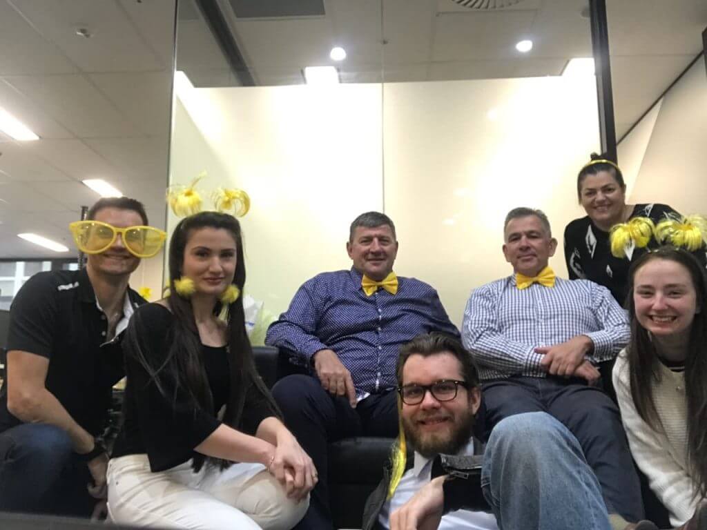 Stuart Nixon Jozefina Ndoci Angelo Venardos Glenn Ferguson Despina Venardos Daffodil Day 2018