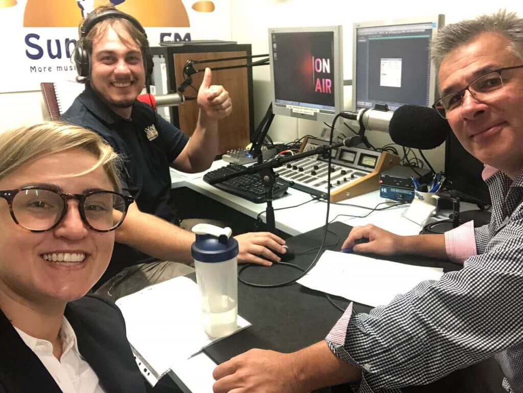 Sunshine FM Chloe kopilovic glenn ferguson sunshine coast radio lawyers wills estates business migration property law