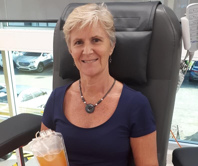 Kathy hits 50th blood donation